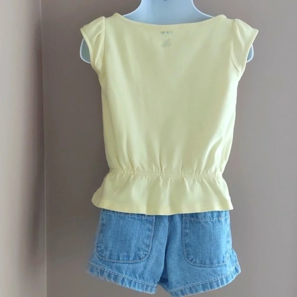 Gymboree Cape Cod Cutie Yellow Ladybug Tee and Denim Shorts set - size 2T